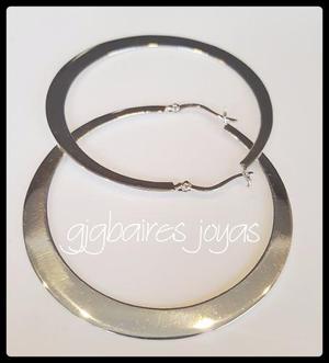 Aros Argollas De Plata 925 Grandes Chatas