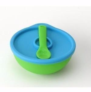 Plato Bowl Tatoon Silicona Con Tapa Y Cuchara Para Bebes