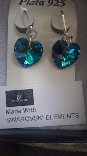 Sarovski Elements, Aros Corazon 14 Mm. Envio Oca Gratis!!