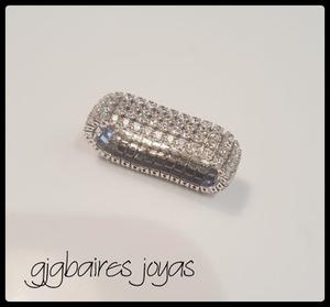 Anillo De Plata 925 Elastizado Con Cubics Blancos