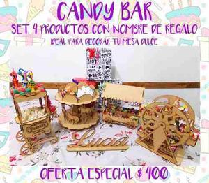 Candy Bar Fibrofacil 4 Productos + Nombre De Regalo!!!