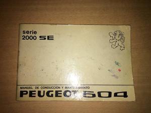 Manual Propietario Original Instrucciones Guante Peugeot 504