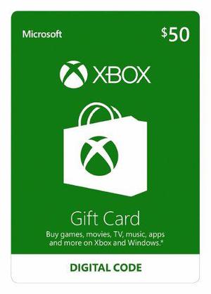 Xbox Gift Card 50usd Xbox One Xbox 360 Entrega Inmediata!