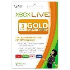 Xbox Live Gold Membresia Suscripcion 3 Meses Codigo Online