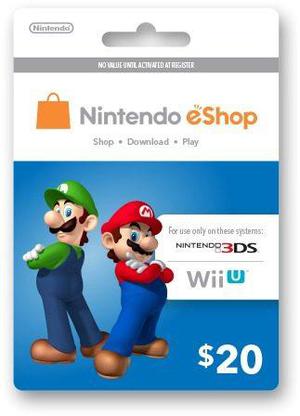 Nintendo Eshop Wii U 3ds - Tarjeta Gift Card $ 20