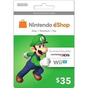 Nintendo Eshop Wii U 3ds - Tarjeta Gift Card $ 35