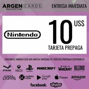 Tarjeta Prepaga Nintendo Eshop Card De 10 Usd Para 3ds Wiiu
