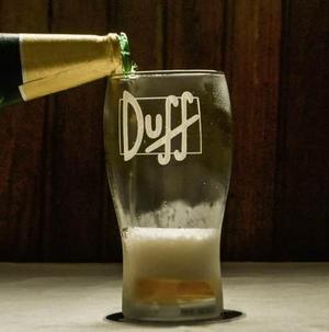Pinta Cerveza Duff + Posavasos. Pack Promocional 4 Vasos.