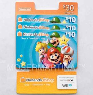Nintendo Eshop Multipack De 3 Códigos De 10 Dólares.