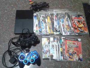 Ps2 Usado C/ 2 Joystick + 53 Juegos + Memory Card 64mb