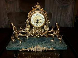 Reloj Y Candelabros En Bronce Y Marmol Traido De Joyeria Eur