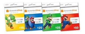 Tarjeta Card Nintendo Eshop 50 Usd Wii 3ds U Usa 2e-soft