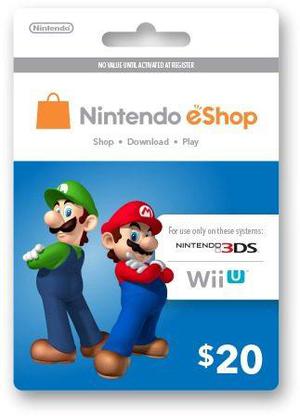 Tarjeta Nintendo Eshop 20 Usd 3ds Wii U Usa Envio Inmediato