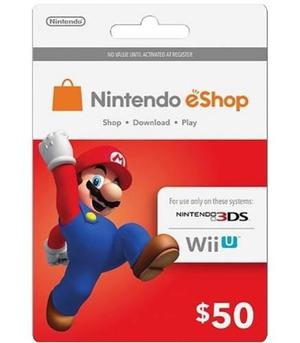 Tarjeta Nintendo Eshop 50 Euros Wii U Usa 3ds Inmediato