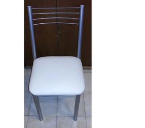 2 sillas = tapizadas con simil cuero blanco + Mesa libro