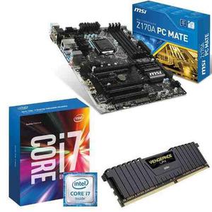 Combo Mother Msi Z170a Pc Mate Intel I7 6700k Memoria 8gb