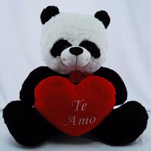 Oso Panda Con Corazón Gigante 80cm Especial San Valentin
