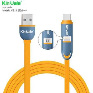 Cable Tipo C + Lightning Iphone + Microusb 3 En 1 Polotecno