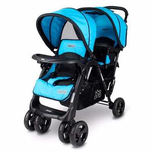 Coche Mellizos Hermanitos Doble Color Azul Bebesit 1805