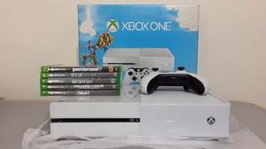 Xbox One Blanca 500gb Inmaculada, 5 Juegos, 3 Meses De Uso.
