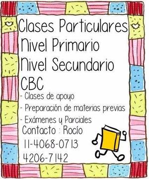 Clases particulares Primario, Secundario, CBC