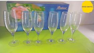 SETS DE COPAS PARA CHAMPAGNE X6 UNIDADES NUEVOS!! ENVIO