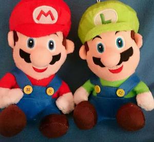 Peluche Mario Bros + Luiggi 25cm Por Ambos Excelente Calidad