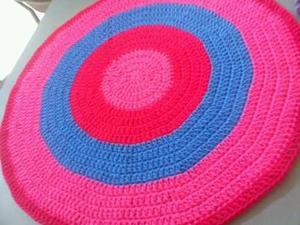Alfombras Redondas Tejidas En Crochet 1.80 Cm