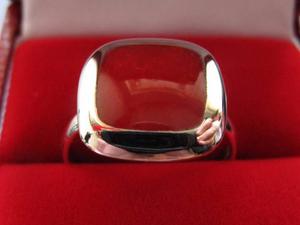 Anillo Plata 925 Y Coral, Nuevo En Estuche