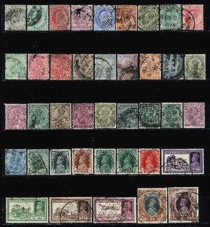 29)- inglaterra - india - 39 sellos usados -