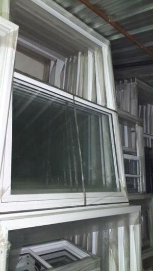 Ventana corrediza aluminio blanco 1.50 x 1.10 con vidrio