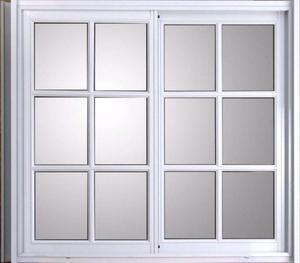 Ventana corrediza aluminio blanco con vidrio 1.20 x 1.10 con