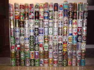 Colección Más De  Latas Y Botellas De Cerveza Y