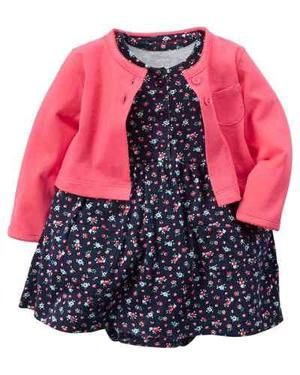 Conjunto Vestido Con Saquito Carters / Oshkosh C/ Bombachita