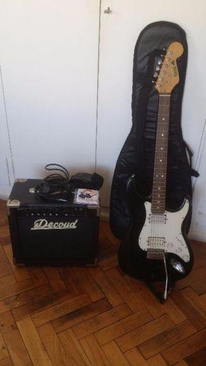 Guitarra Electrica Shamrock Aplificador 20w Accesorios