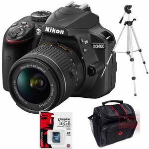 Nikon D3400 18-55 Bluetooth + Bolso +16gb Cl10 + Trip. 1,35