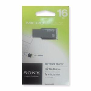 Pendrive Sony 16Gb Led Micro Vault File Rescue X-pict Story