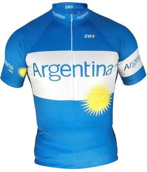 Remera Argentina Ciclista Zr3 Jersey Ciclismo