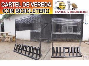 PUBLICITA EN VEREDA CARTELES BICICLETEROS COMERCIOS KIOSCOS