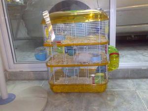 Jaula Para Hamster 3 Pisos Con Tubos
