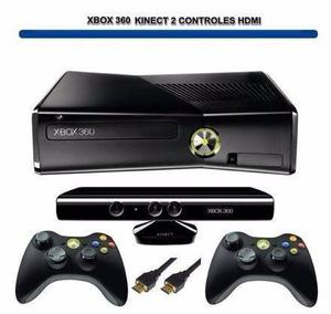 Xbox 360 Slim+kinect+2 Joystick+6 Juegos Como Nueva 250gb