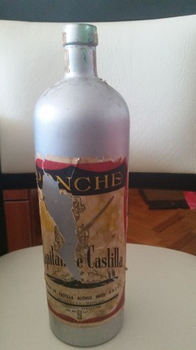 Antigua Botella Ponche Capitán De Castilla