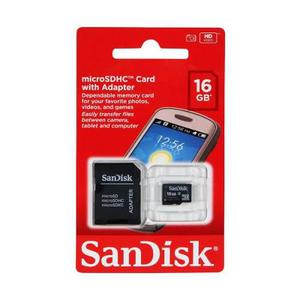 Memoria Micro Sd 16gb Clase 4 Sandisk Adaptador Sd Oficial