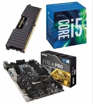 Combo Intel I5 6400 + Msi Z170-a Pro + 8gb 2400mhz - Tricubo