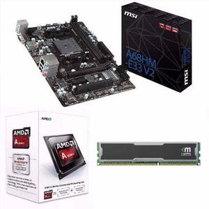 Combo Mother Msi A68hm-e33 V2 Procesador Amd 7300 4gb