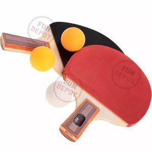 Tenis Mesa Set Ping Pong Kit 2 Paletas Madera 3 Pelotitas