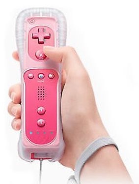 Control Remote Mando Rosa Nintendo Wii + Nunchuck En Blanco