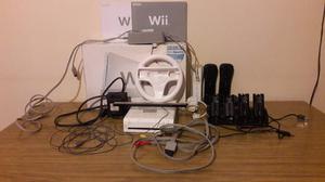 Nintendo Wii Chipeada+cargador Para 4 Controles+accesorios