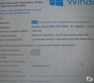 Netbook con Windows 10 pro.. Disco duro de 160 gb..