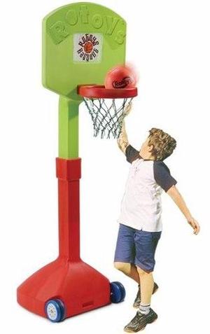 Aro De Basquet De Pie Rotoys Gigante Regulable Pelota Y Red